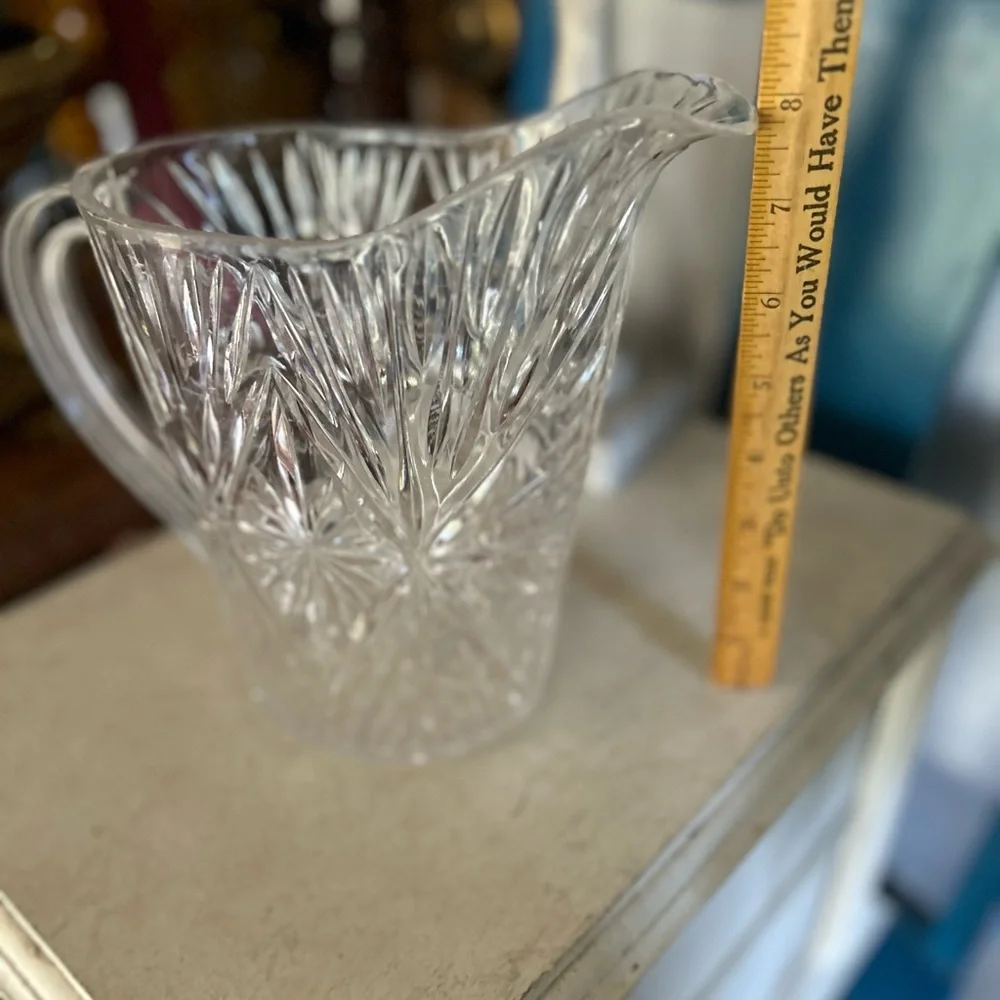 Vintage Diamond Cut Lucite Pitcher